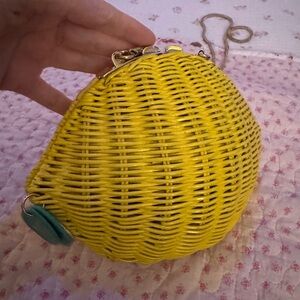 Kate Spade Yellow Woven Crossbody Bag